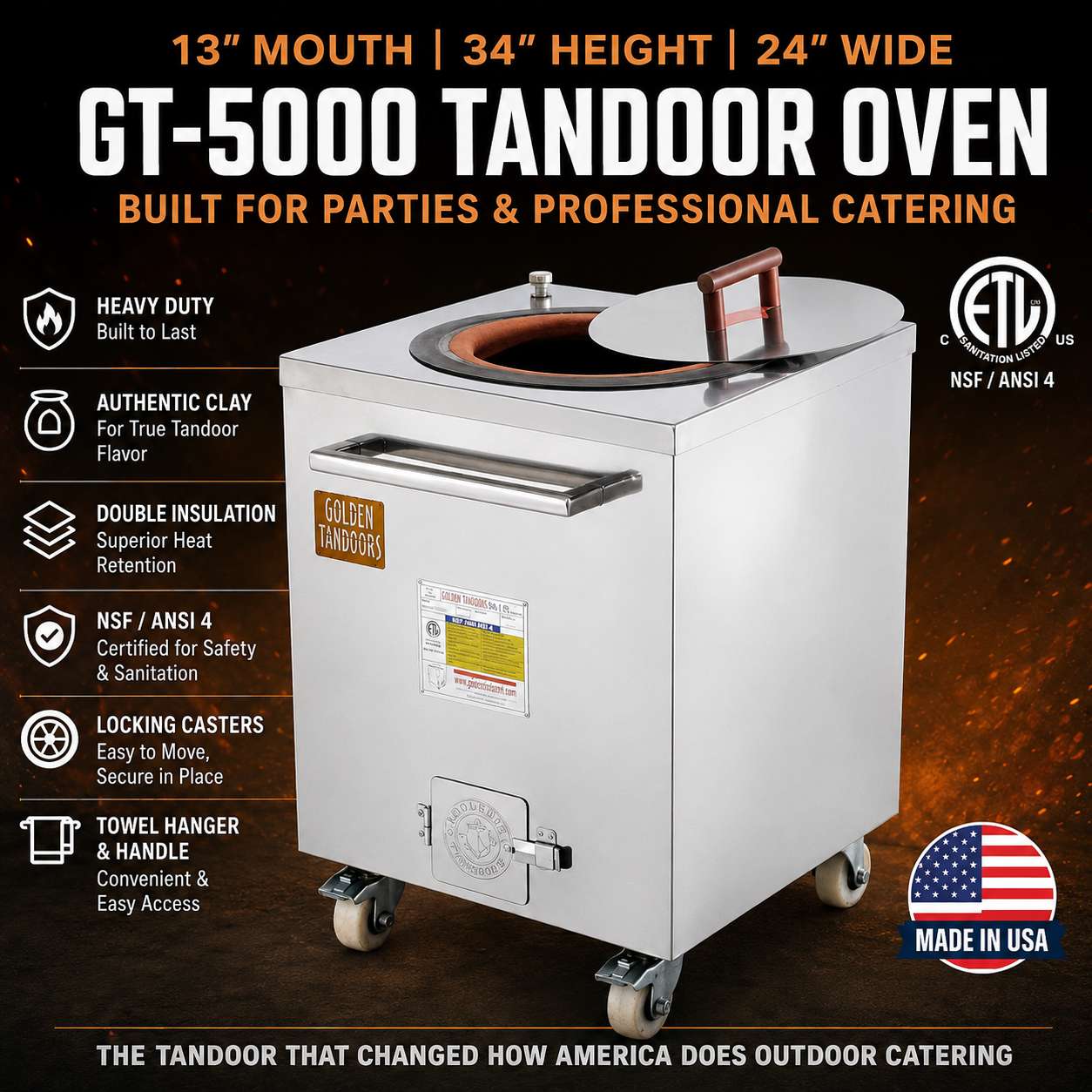 Golden Tandoors - GT-5000 Event and Catering Tandoor