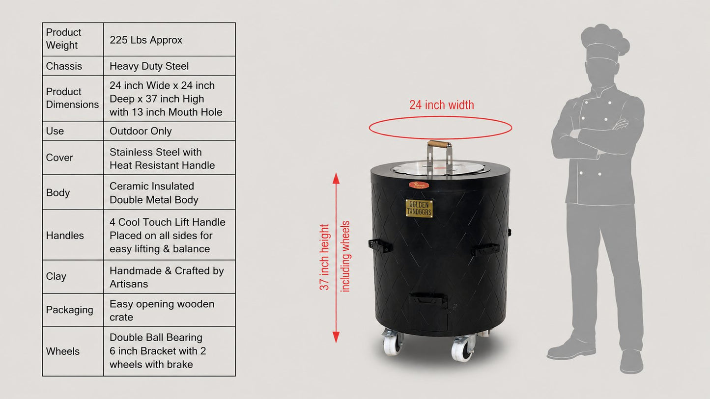 Golden Tandoors - Designer Large Tandoor Oven (Black)