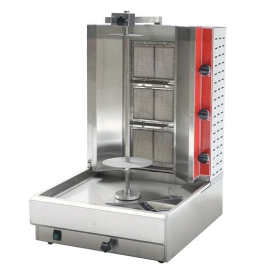 Omcan - Commercial Shawarma Machine & Natural Gas Vertical Broiler (65 lb Capacity)