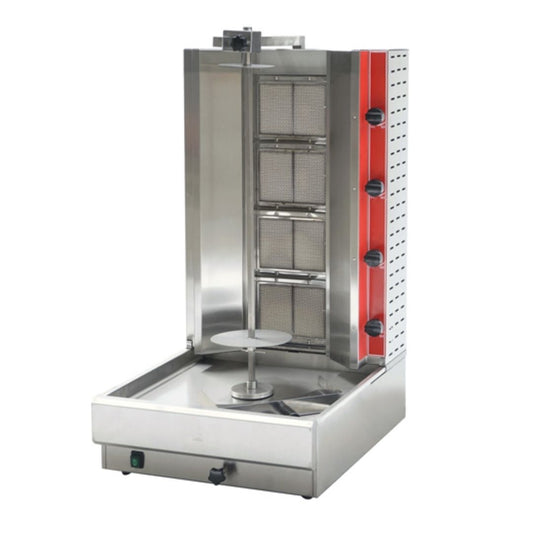 Omcan - Commercial Shawarma Machine & Natural Gas Vertical Broiler (100 lb Capacity)